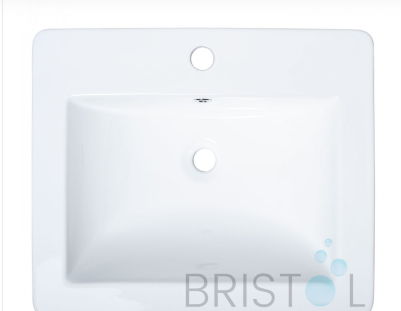 B612 VITREOUS CHINA RECTANGULAR TOP-MOUNT BATHROOM SINK