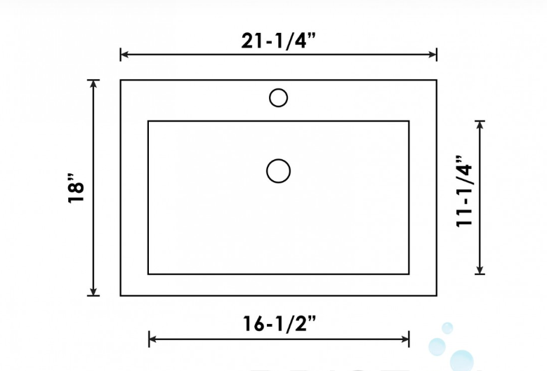 B612 VITREOUS CHINA RECTANGULAR TOP-MOUNT BATHROOM SINK - Image 3
