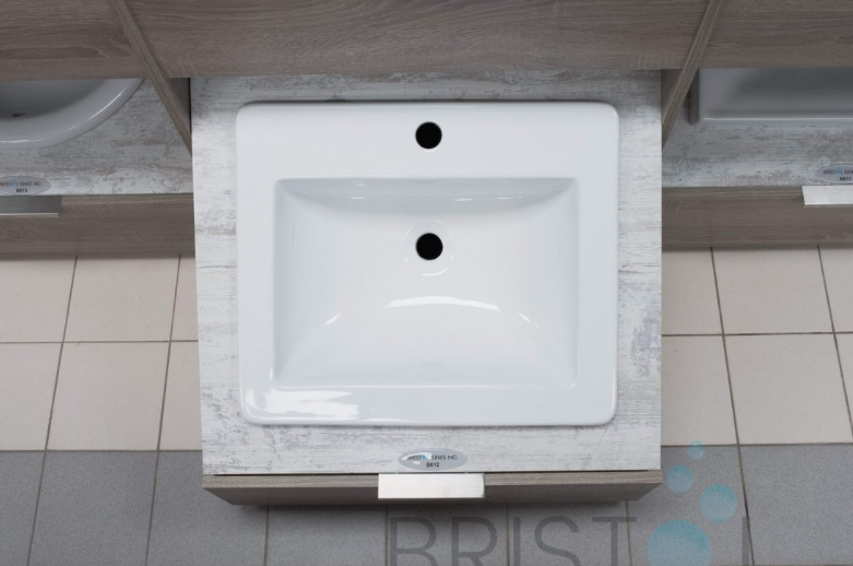 B612 VITREOUS CHINA RECTANGULAR TOP-MOUNT BATHROOM SINK - Image 2