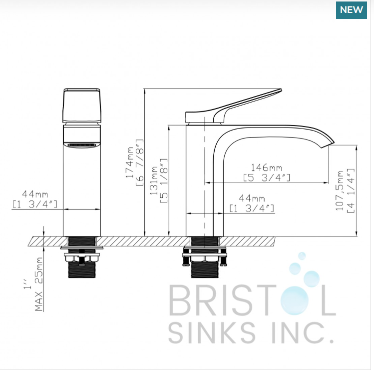 COMO SINGLE HOLE VANITY FAUCET-BRUSHED NICKLE - Image 2