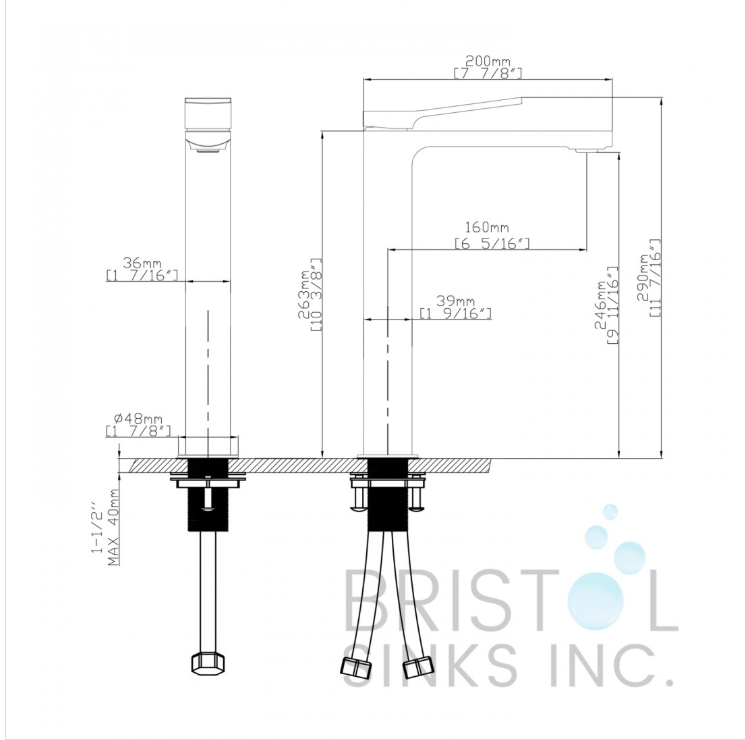 GRANADA SINGLE HOLE VESSEL FAUCET -MATTE BLACK - Image 2