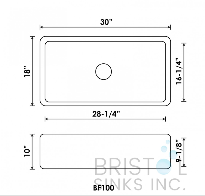 BF100 FIRECLAY APRON FARMHOUSE KITCHEN SINK - Image 3