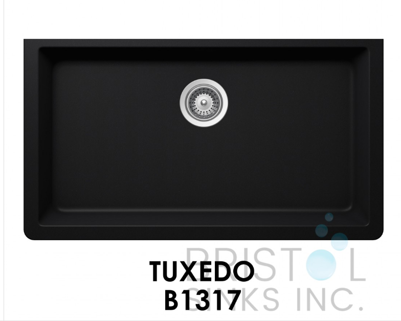 B1317-THE ADOUR GRANITE SINGLE UNDERMOUTE BOWL KITCHEN SINK-TUXEDO BLACK