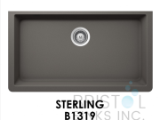 B1319-THE ADOUR GRANITE SINGLE UNDERMOUTE BOWL KITCHEN SINK-STERLING GREY