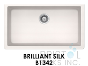 B1342-THE ADOUR GRANITE SINGLE UNDERMOUTE BOWL KITCHEN SINK-BRILLANT SILK WHITE