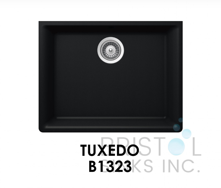 B1323 THE ADOUR GRANITE SINGLE UNDERMOUNT BOWL KITCHEN SINK-TUXEDO BLACK