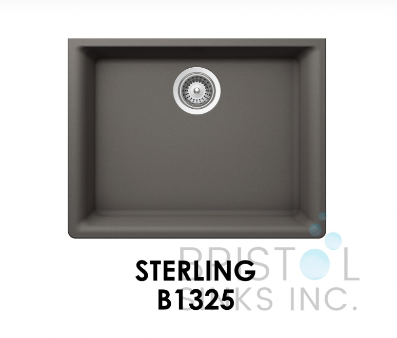 B1325 THE ADOUR GRANITE SINGLE UNDERMOUNT BOWL KITCHEN SINK-STERLING GREY
