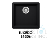 B1306 THE ADOUR GRANITE SINGLE UNDERMOUNT BOWL BAR/PREP/KITCHEN SINK-TUXEDO BLACK