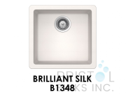 B1348 THE ADOUR GRANITE SINGLE UNDERMOUNT BOWL BAR/PREP/KITCHEN SINK-BRILLIANT SILK WHITE