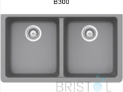 B300 VIRUO GRANITE DOUBLE UNDERMOUNT EQUAL BOWL KITCHEN SINK-SLATE GREY