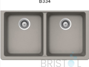B334 VIRUO GRANITE DOUBLE UNDERMOUNT EQUAL BOWL KITCHEN SINK-STONE TAUPE