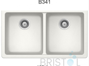 B341 VIRUO GRANITE DOUBLE UNDERMOUNT EQUAL BOWL KITCHEN SINK-ULTRA WHITE