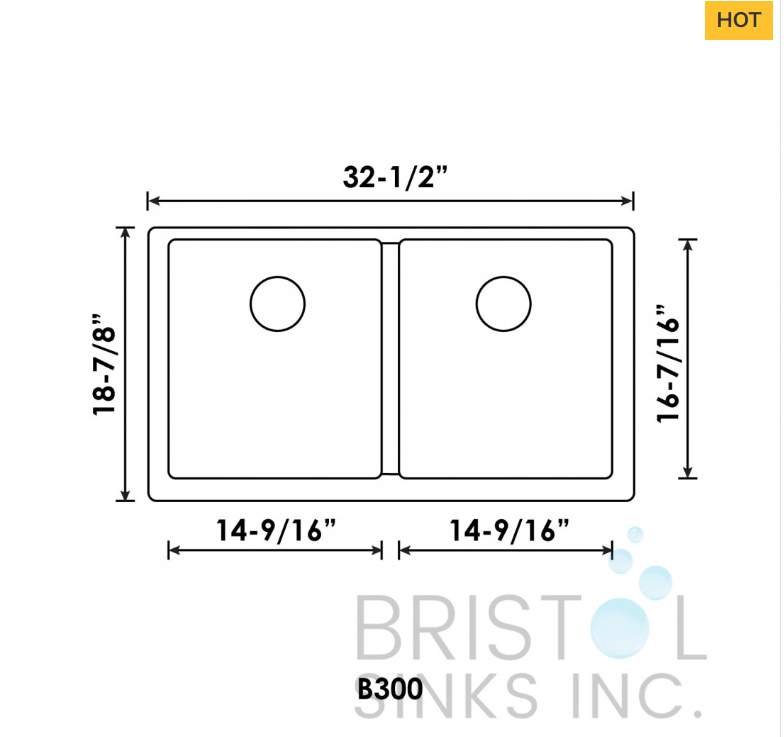 B341 VIRUO GRANITE DOUBLE UNDERMOUNT EQUAL BOWL KITCHEN SINK-ULTRA WHITE - Image 2