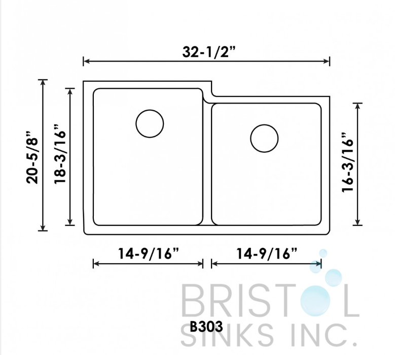 B337 VIRTUO GRANITE DOUBLE UNDERMOUNT OFFSET BOWL KITCHEN SINK-STONE TAUPE - Image 2