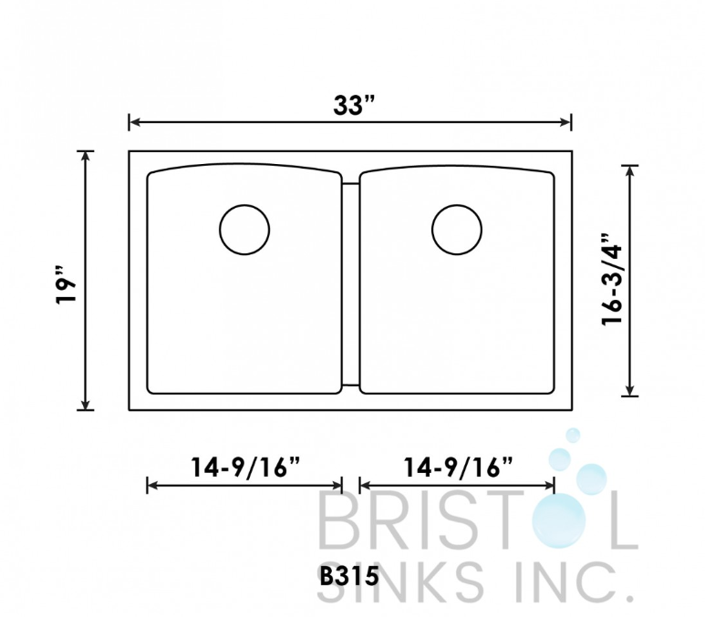 B331 VIRTUO GRANITE DOUBLE UNDERMOUNT LOW DIVIDE BOWL KITCHEN SINK-ASPHALT - Image 2