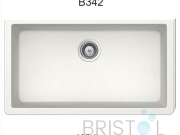 B342 VIRTUO GRANITE SINGLE UNDERMOUNT BOWL KITCHEN SINK-ULTRA WHITE