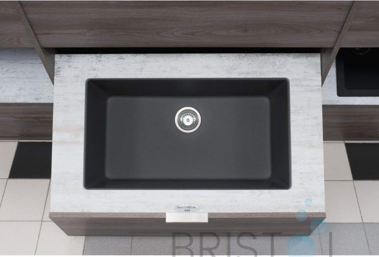 B319 VIRTUO GRANITE SINGLE UNDERMOUNT BOWL KITCHEN SINK-SLATE GREY - Image 4