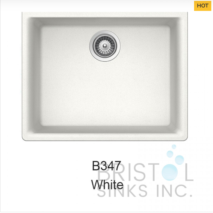 VIRTUO GRANITE SINGLE UNDERMOUNT BOWL KITCHEN SINK-ULTRA WHITE