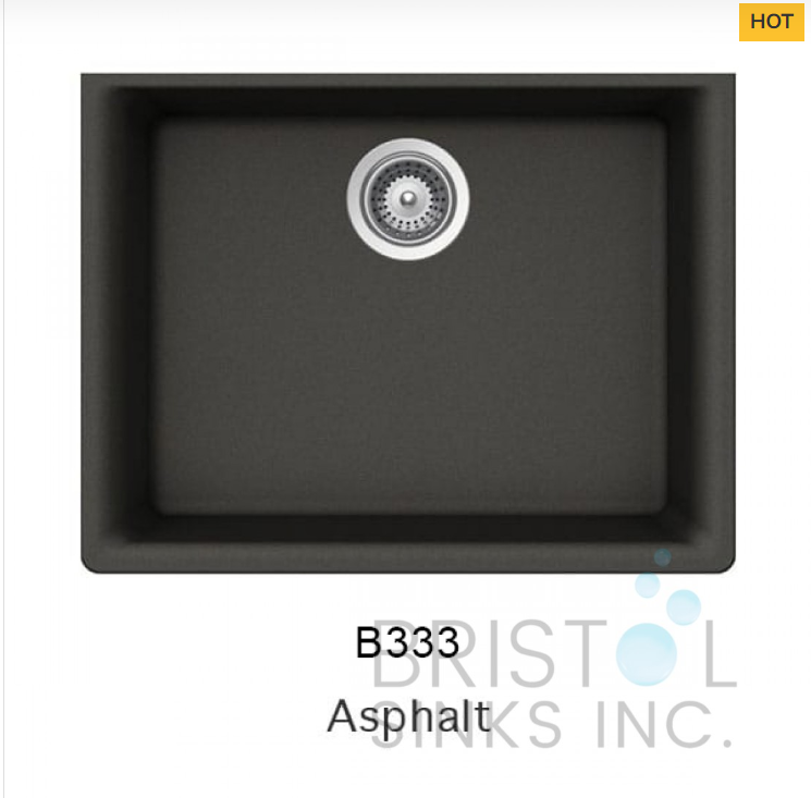 VIRTUO GRANITE SINGLE UNDERMOUNT BOWL KITCHEN SINK-ASPHALT GREY