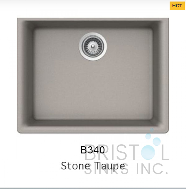 VIRTUO GRANITE SINGLE UNDERMOUNT BOWL KITCHEN SINK-STONE TAUPE