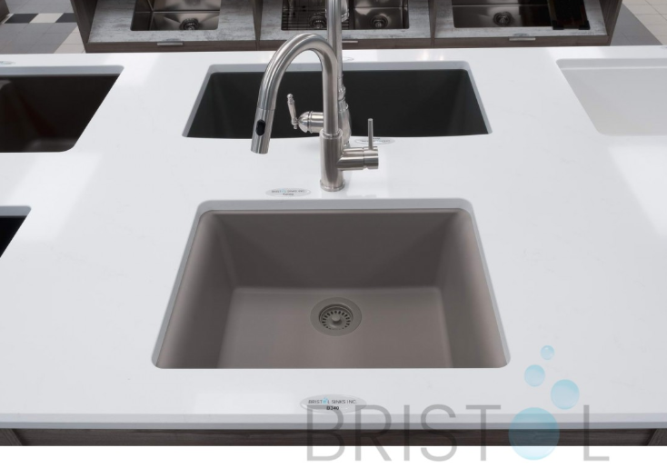 VIRTUO GRANITE SINGLE UNDERMOUNT BOWL KITCHEN SINK-ASPHALT GREY - Image 3