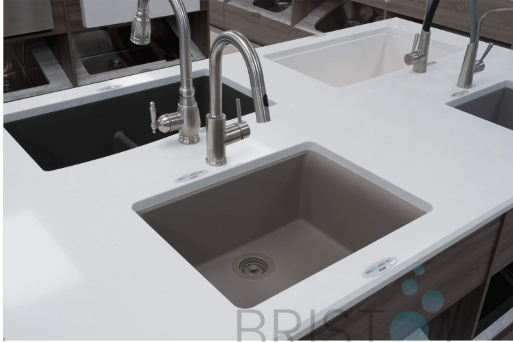 VIRTUO GRANITE SINGLE UNDERMOUNT BOWL KITCHEN SINK-ASPHALT GREY - Image 4