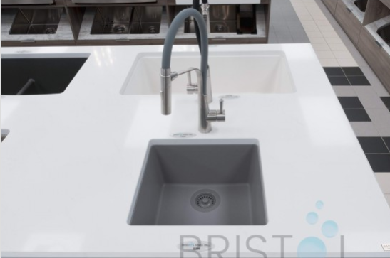 B308 VIRTUO GRANITE SINGLE UNDERMOUNT BOWL BAR/PREP/KITCHEN SINK- SLATE GREY - Image 3