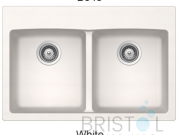B345 VIRTUO GRANITE DOUBLE TOPMOUNT WQUAL BOWL KITCHEN SINK-ULTRA WHITE