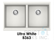 B363 VIRTUO GRANITE WORKSTATION DOUBLE BOWL SINK-ULTRA WHITE